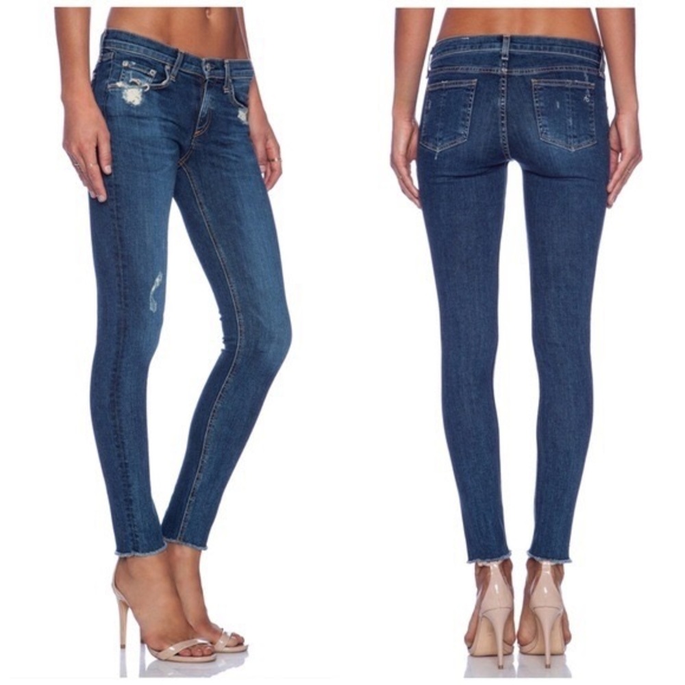 Rag and Bone The Skinny La Paz Distressed Raw Hem Jeans‎
